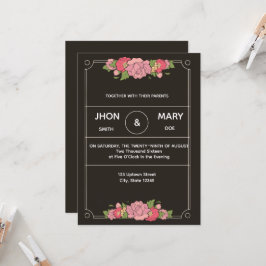 Invitación de Sobre Personalizado Chic Negro