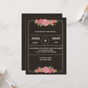 Invitación de Sobre Personalizado Chic Negro