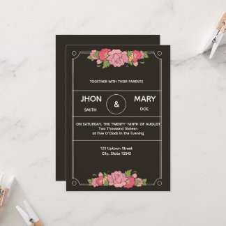 Invitación de Sobre Personalizado Chic Negro
