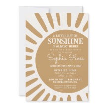 Invitación de sol para baby shower boho soleado
