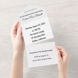 Invitación de soltera tropical todo en uno
