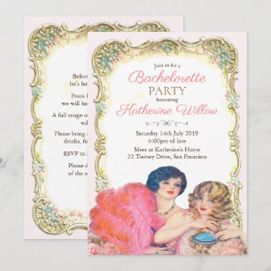 Invitación de soltera victoriana vintage