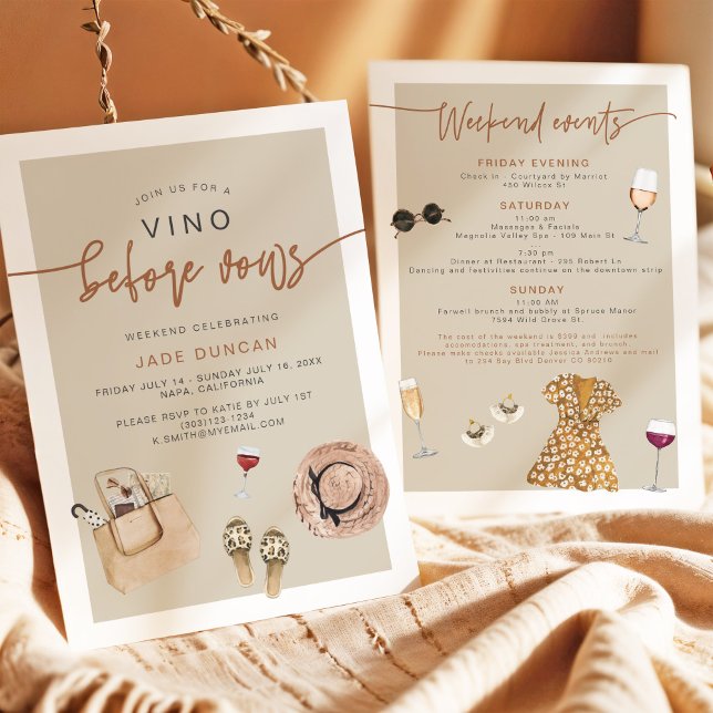 Invitación de soltero bohemian Napa Wine Country (Subido por el creador)
