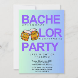 Invitación de soltero con cervezas de color modern