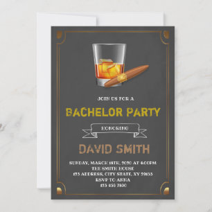 invitación de soltero tema de puro