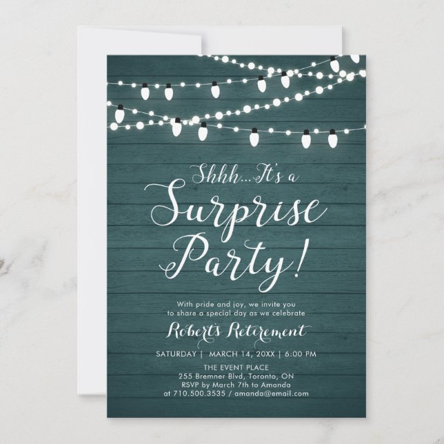 Invitación de sorpresa para fiesta de jubilación d (Anverso)