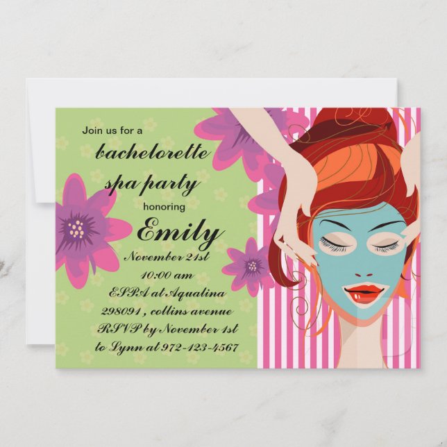 Invitación de Spa Party (Anverso)
