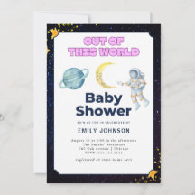 Invitación de Space Baby Shower
