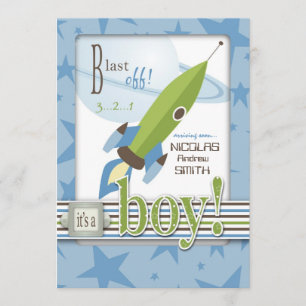 Invitación de Spaceship Baby Shower