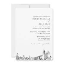Invitación de Spokane Boda Elegant Skyline
