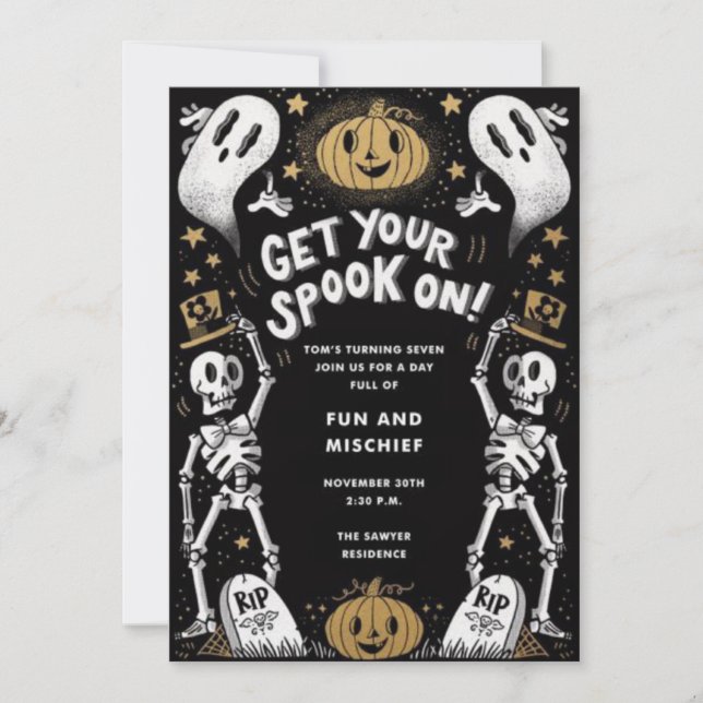 Invitación de Spooky Fun Halloween Bash (Anverso)
