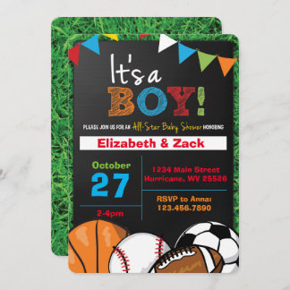 Invitación de Sports Baby Shower