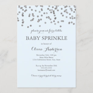 Invitación de Sprinkle de bebé azul con confeti pl