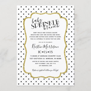 Invitación de Sprinkle de bebé con lunares blancos