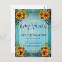 Invitación de Sprinkle de bebé de girasol de mader