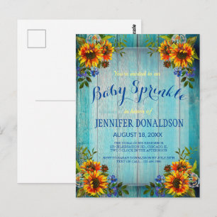 Invitación de Sprinkle de bebé de girasol de mader