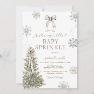 Invitación de Sprinkle de Bebé Plateado Copos de N