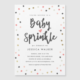 Invitación de Sprinkle de Bebé Tipo Confeti Rosa L