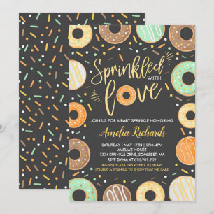 Invitación de Sprinkle de Donut Baby Rociada Con A