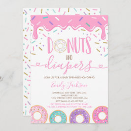 Invitación de Sprinkle de Donuts y Pañales para Be