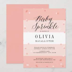 Invitación de Sprinkle de Niña con Rayas Rosadas d