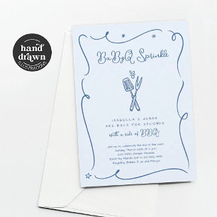 Invitación de sprinkles Blue Baby BBQ BaByQ para N