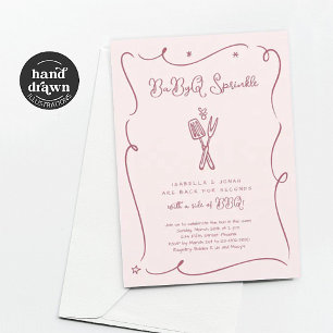 Invitación de sprinkles para BaByQ de bebé rosa pa