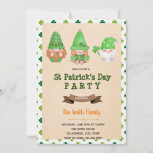Invitación de St patrick gnome