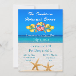 Invitación de Starfish Lemons Red Crab Lowcountry