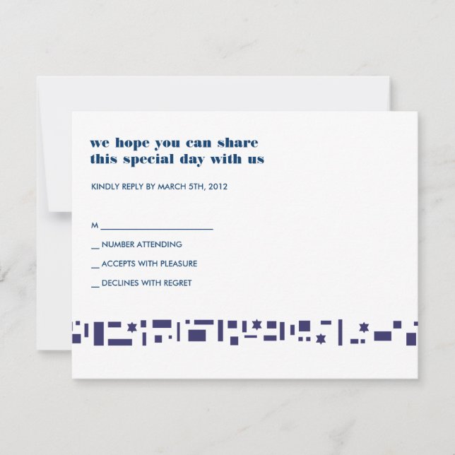 Invitación de Stars & Squares Bar Bat Mitzvah (Anverso)