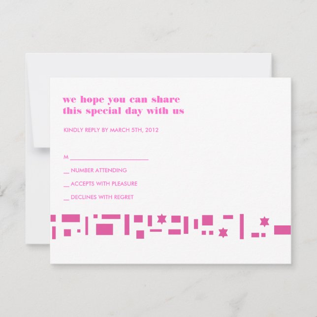 Invitación de Stars & Squares Bar Bat Mitzvah (Anverso)