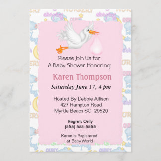 Invitación de Stork Baby Shower