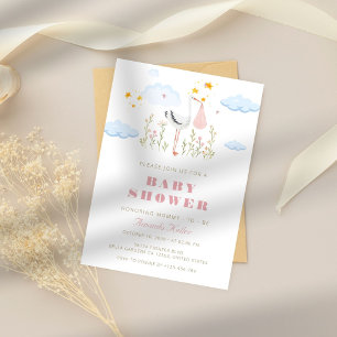 Invitación de Stork Baby Shower