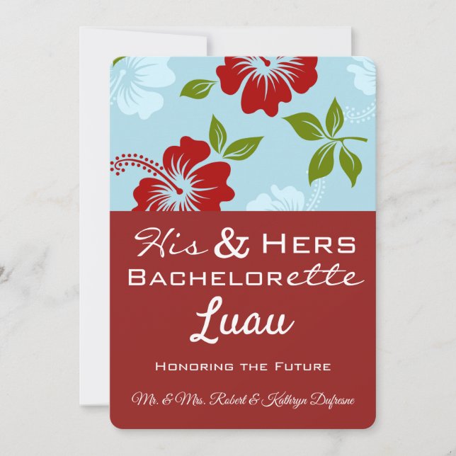 Invitación de su bachiller/soltera Luau (Anverso)