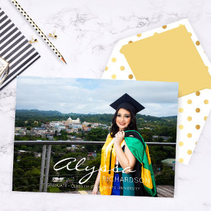 Invitación de su nombre y foto para graduados
