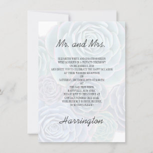 Invitación de Suculentas para Boda Privada Recepci