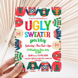 Invitación de suéter feo para navidades