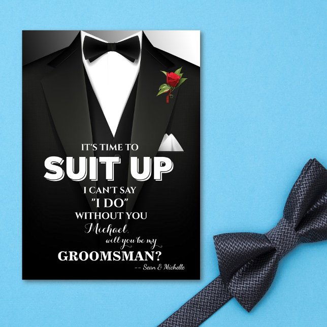 Invitación de Suit Up Groomsman Tuxedo (Subido por el creador)