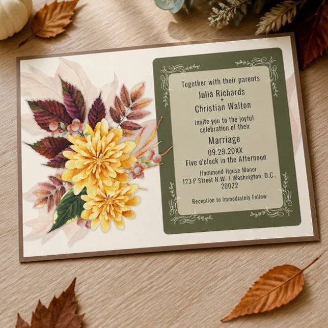 Invitación de Suite Botánico de Boda de Otoño (Subido por el creador)