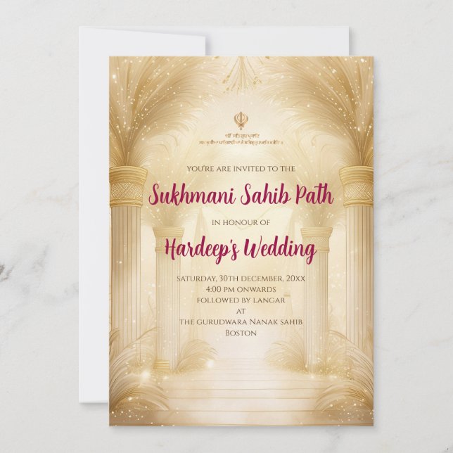 Invitación de Sukhmani Sahib como invitación de Ak (Anverso)