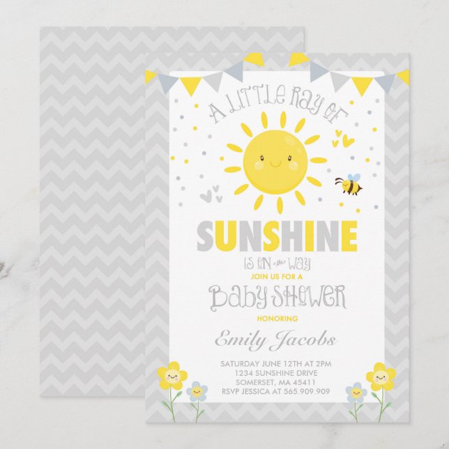 Invitación de Sunshine Baby Shower Boy Baby Shower (Anverso / Reverso)