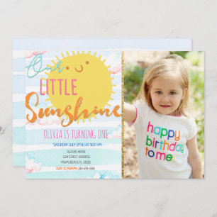 Invitación de Sunshine First Birthday con foto