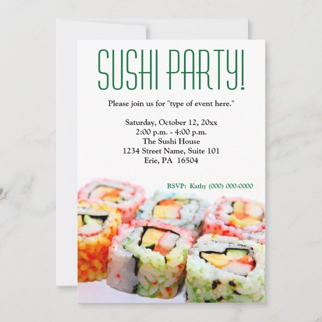 Invitación de sushi (Anverso)