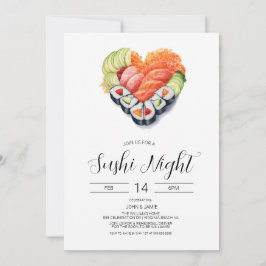 Invitación de sushi, San Valentín, compromiso, cen