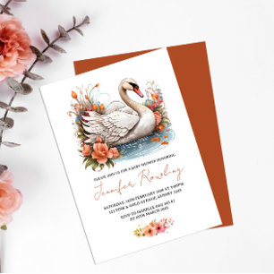 Invitación de Swan Baby Shower