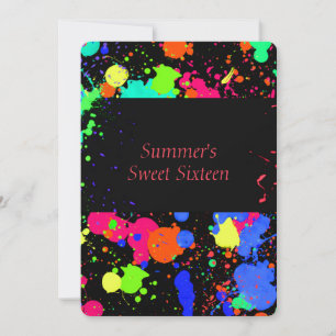 Invitación de Sweet Sixteen con salpicaduras de pi