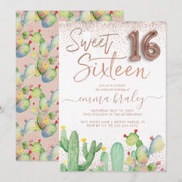 Invitación de Sweet Sixteen Fiesta Bohemian Glam