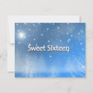 Invitación de Sweet Sixteen Hielo Azul WinterWonde