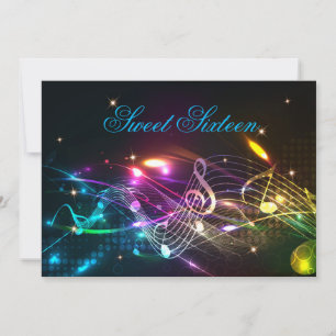 Invitación de Sweet Sixteen Luces de neón respland
