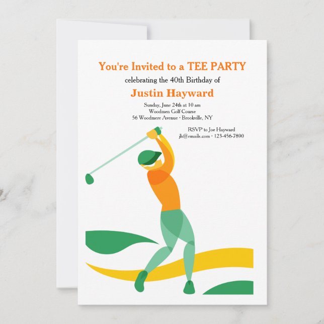 Invitación de Swing de Golf (Anverso)